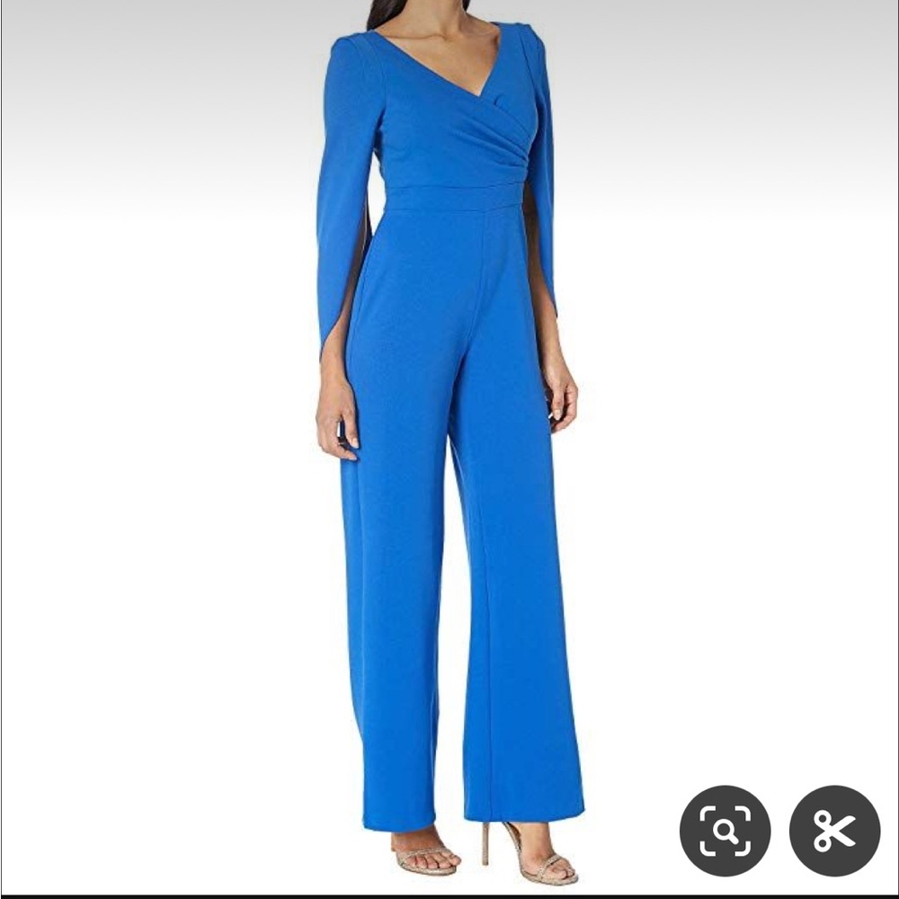 blue jumpsuit from Adrianna Papell